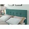 Homeroots Modern Upholstered Square Stitched Platform Bed With Wooden Slats Blue - Queen Size 303546 - alternate 2